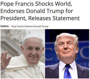 fake news trump pope
