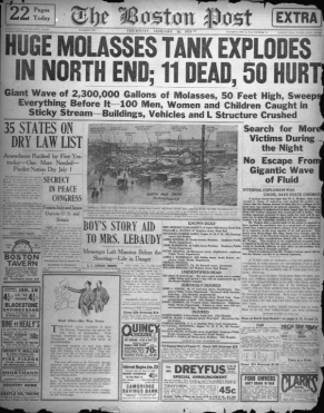 Boston Post Great Molasses Flood coverage