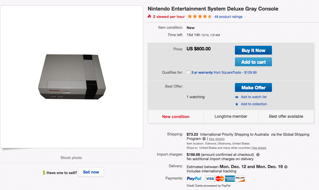 Nintendo NES ebay christmas toy