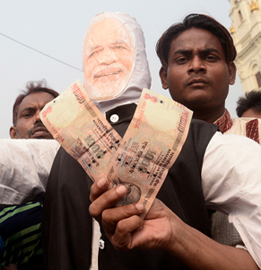 modi protest cash