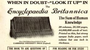1913 U.S. advertisement for the 11th edition of the Encyclopedia Britannica