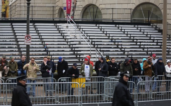 Empty stands along Donald Trump's route for the Inaugural Parade.