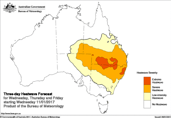 nsw qld heatwave