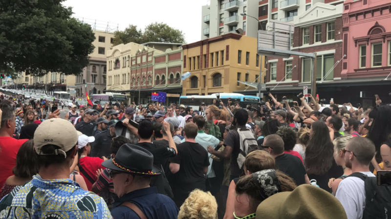 One man was arrested during the Sydney Invasion Day march.