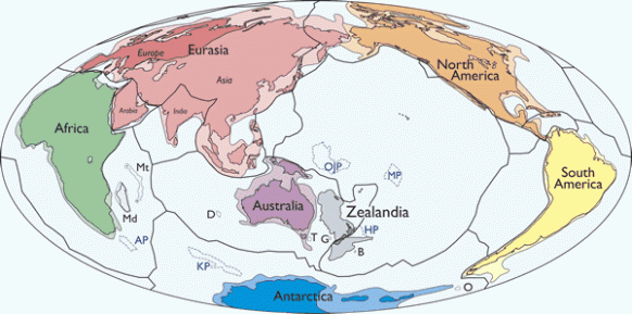 Zealandia tectonic plates map