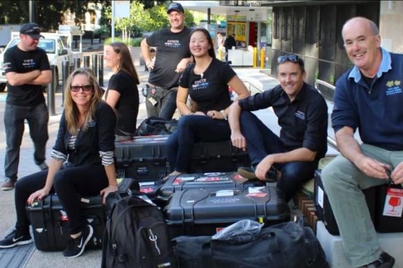 Mr Vevers (second from right) with the survey team.