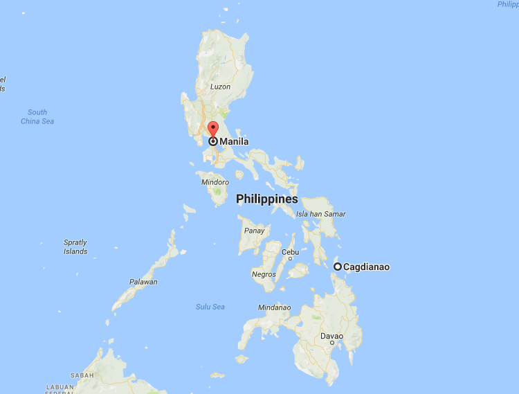 Cagdianao, Dinagat Islands, south-west of the capital Manilla. Photo: Google Maps