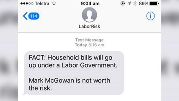 WA election text spam anti-Labor LaborRisk