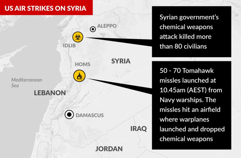US officials are yet to confirm whether the missile strikes reached their intended targets.