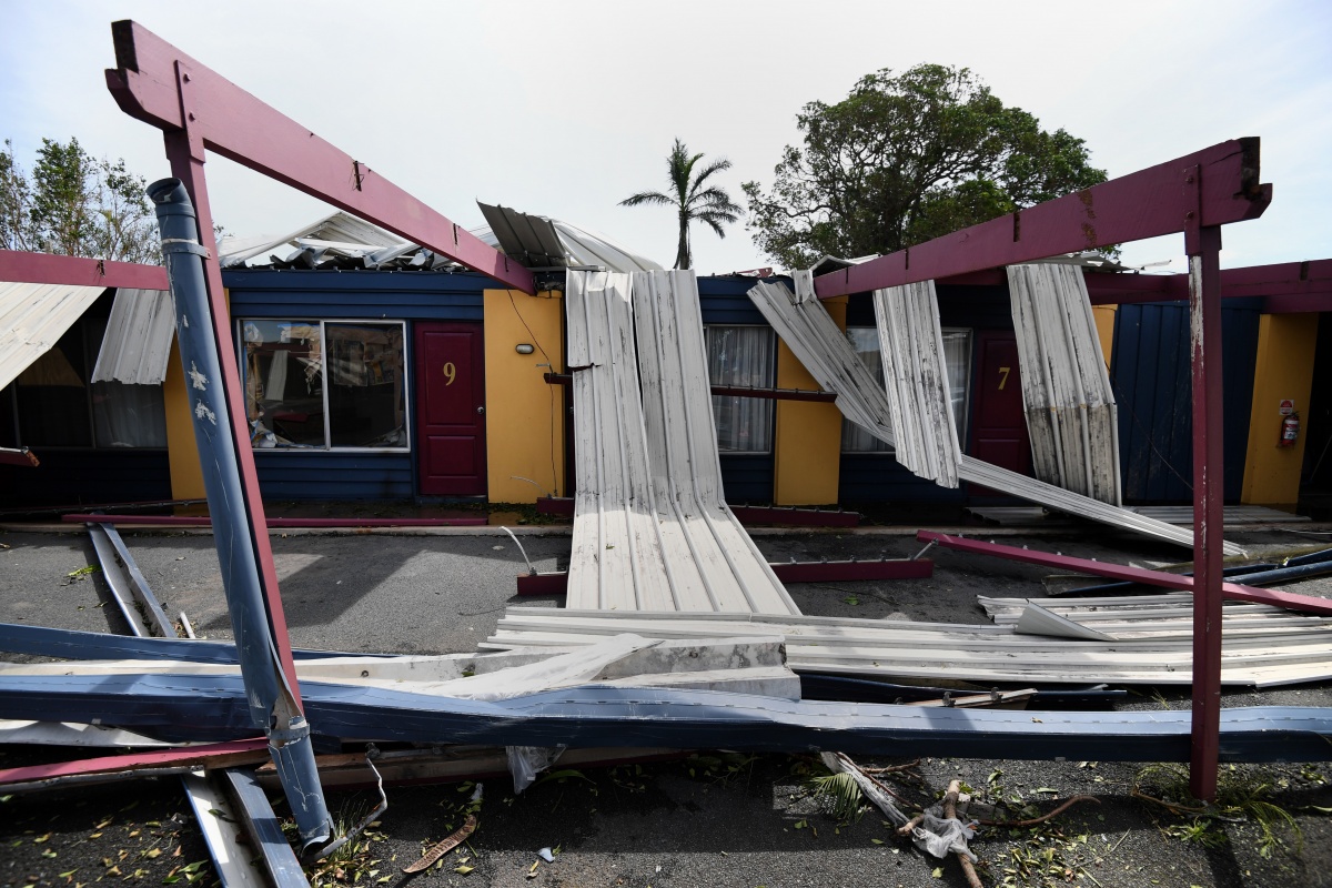 A damaged motel in Proserpine after Cyclone Debbie.