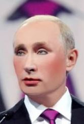 Easy on the blusher, dear. One of the now-banned imges.