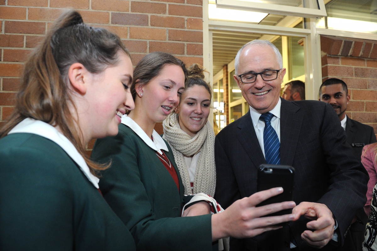 Malcolm Turnbull visits Santa Sabina College in Strathfield, inner-west Sydney, on Friday