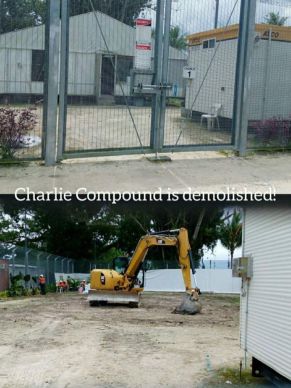 Manus Island's Charlie compound before and after demolition
