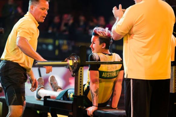 Michaela Gilewicz at the powerlifting