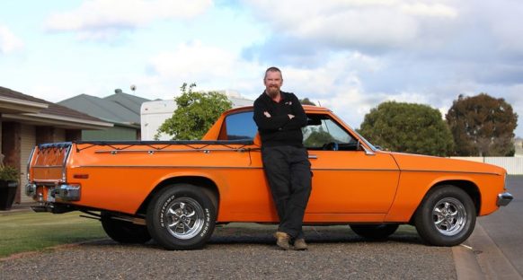 Holden worker Keith hamilton with his Kingswood ute