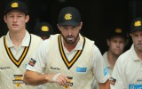 Shaun Marsh leading WA onto the field against Victoria
