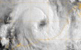 A satellite image of a tropical cyclone