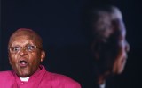 Archbishop Desmond Tutu at the memorial service for Nelson Mandela.