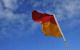 Stock photo of a lifeguard flag