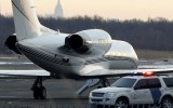A plane reportedly used by Justin Bieber at Teterboro Airport