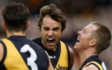 Tigers (from left) Brett Deledio, Ben Griffiths and Jack Riewoldt.