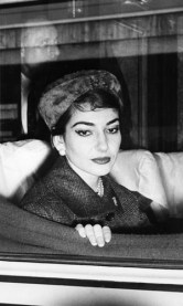 Opera diva Maria Callas on train in Rome in 1958. Photo: AAP