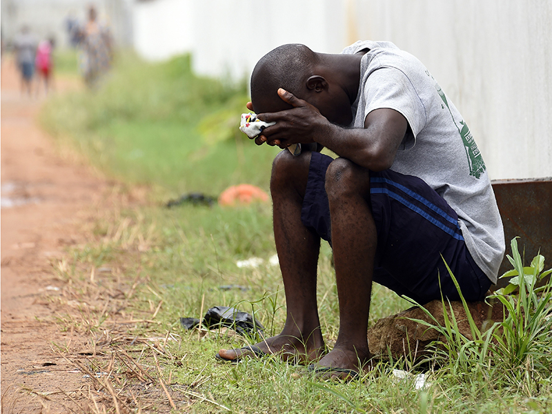 Getty. Suspected Ebola sufferer in Monrovia on October 2