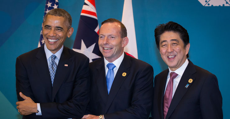 Barack Obama, Tony Abbott and Shinzo Abe
