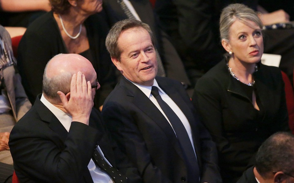 Bill Shorten with Governor General Peter Cosgrove and wife Chloe Bryce.