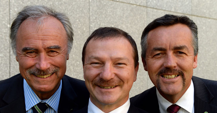 MPs John Alexander (L), Graham Perrett and Darren Chester