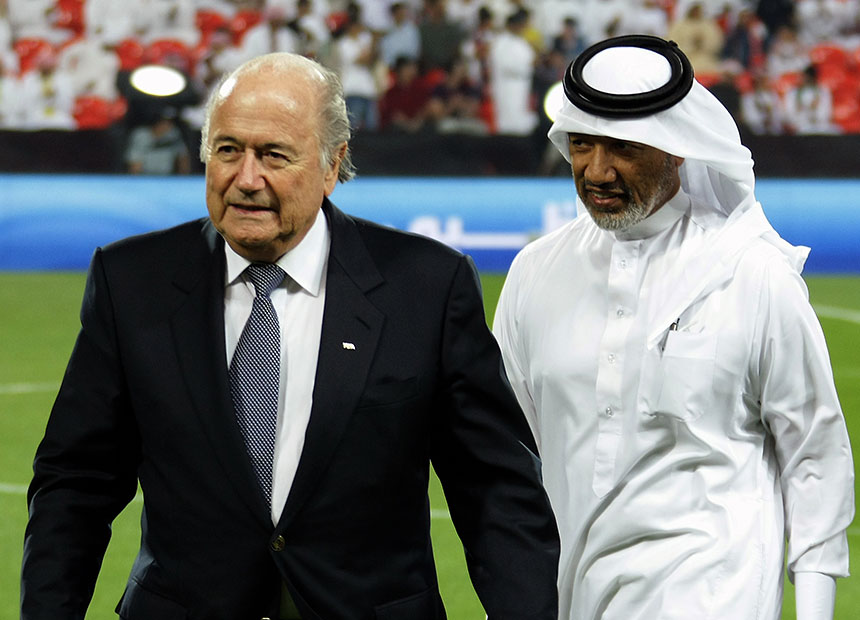 Sepp Blatter and Mohammed bin Hammam.