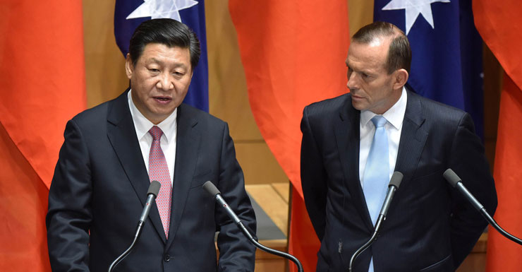 China's President Xi Jinping and Australia's Prime Minister Tony Abbott.