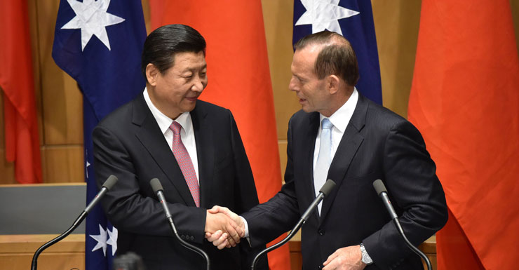 China's President Xi Jinping and Australia's Prime Minister Tony Abbott.
