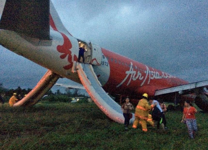 AirAsia flight overshoots runway