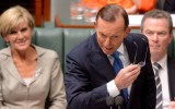 Julie Bishop, Tony Abbott and Christopher Pyne in question time 2014. AAP