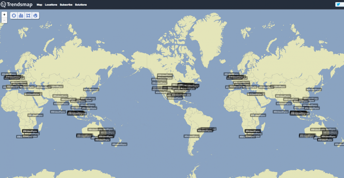 #illridewithyou was trending around the world.