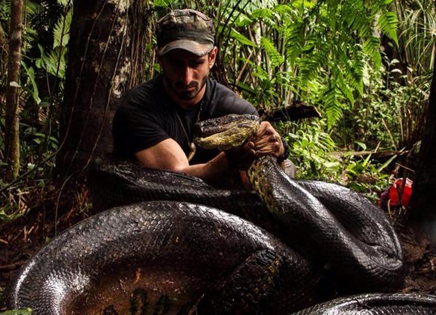 US naturalist Paul Rosolie allowed himself to be swallowed by an anaconda for a Discovery Channel documentary