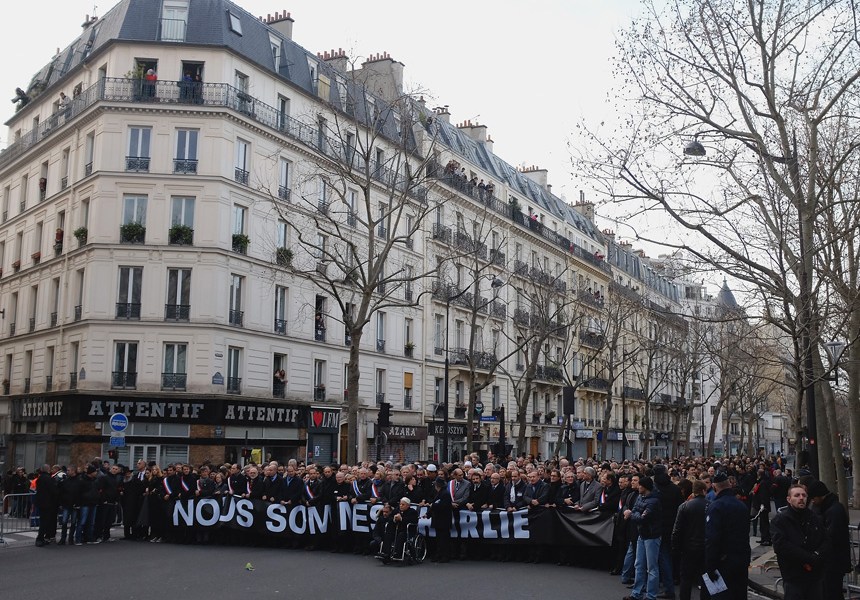 Paris shooting rally march