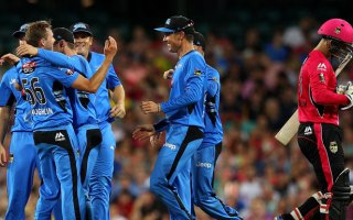 The Strikers grab the wicket of Nic Maddinson.