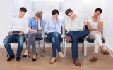 Young people lined up for work