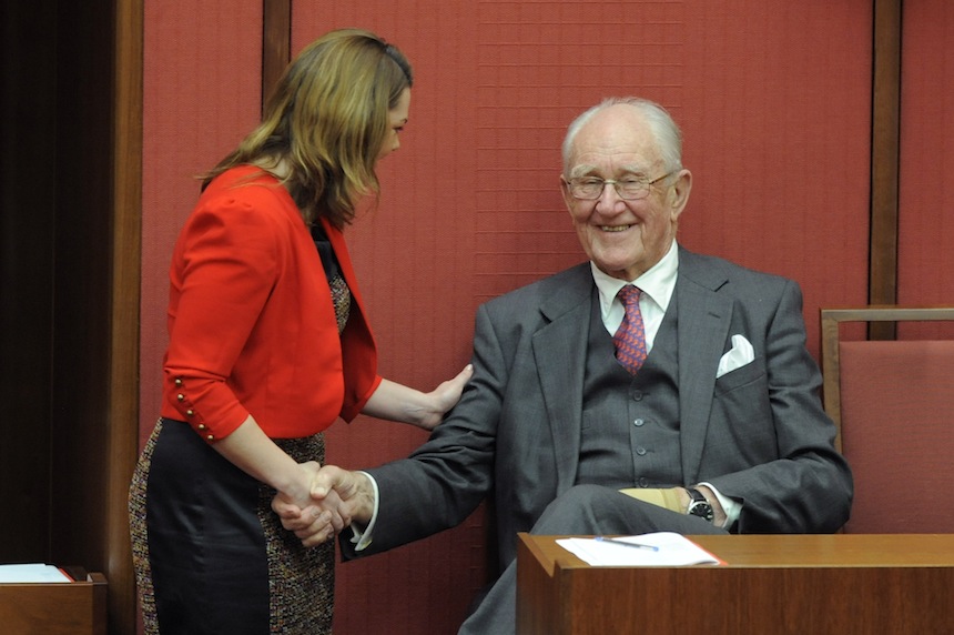 Sarah Hanon-Young with Malcolm Fraser