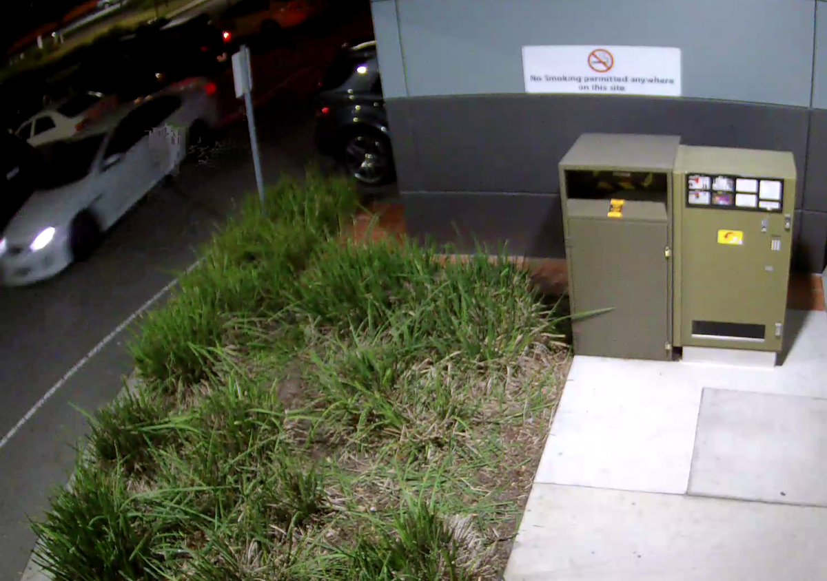 CCTV footage of a white Holden Commodore on Saturday at Casey hospital.