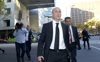 Raeffele Napoli leaves after giving evidence.