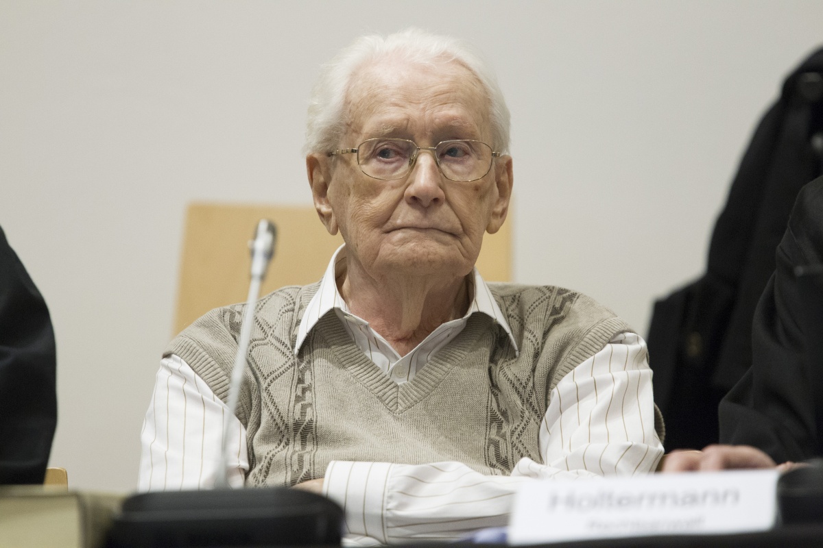 Oskar Groening, 93, arrives for the first day of his trial.