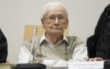 Oskar Groening, 93, arrives for the first day of his trial.
