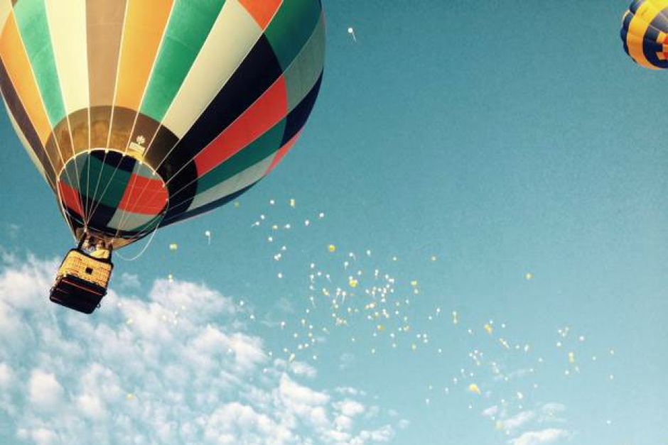Yellow balloons and hot air balloons released in memory of Stephanie Scott.
