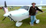 Pilot Rob Pavan beside a Jabiru plane at Monto in central Queensland.