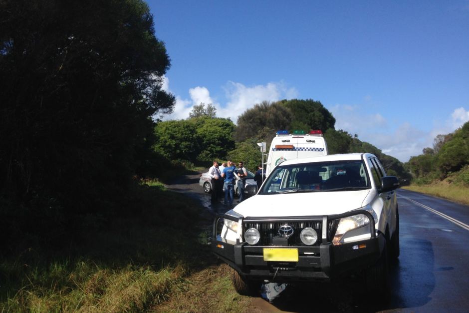 The search scene near Bermagui, where a body was later found.