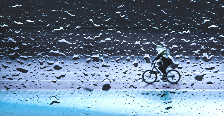 cycling in the rain