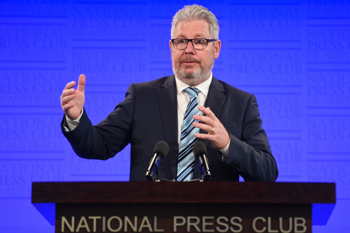 ACTU secretary Dave Oliver at the National Press Club.